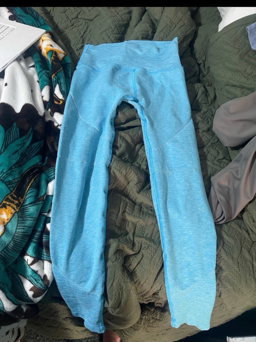 Alphalete Seamless High-Waist Active Leggings - Light Blue